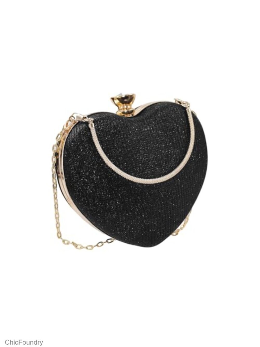 Heart-Shaped Nylon Crossbody Clutch with Detachable Chain for Evening Party